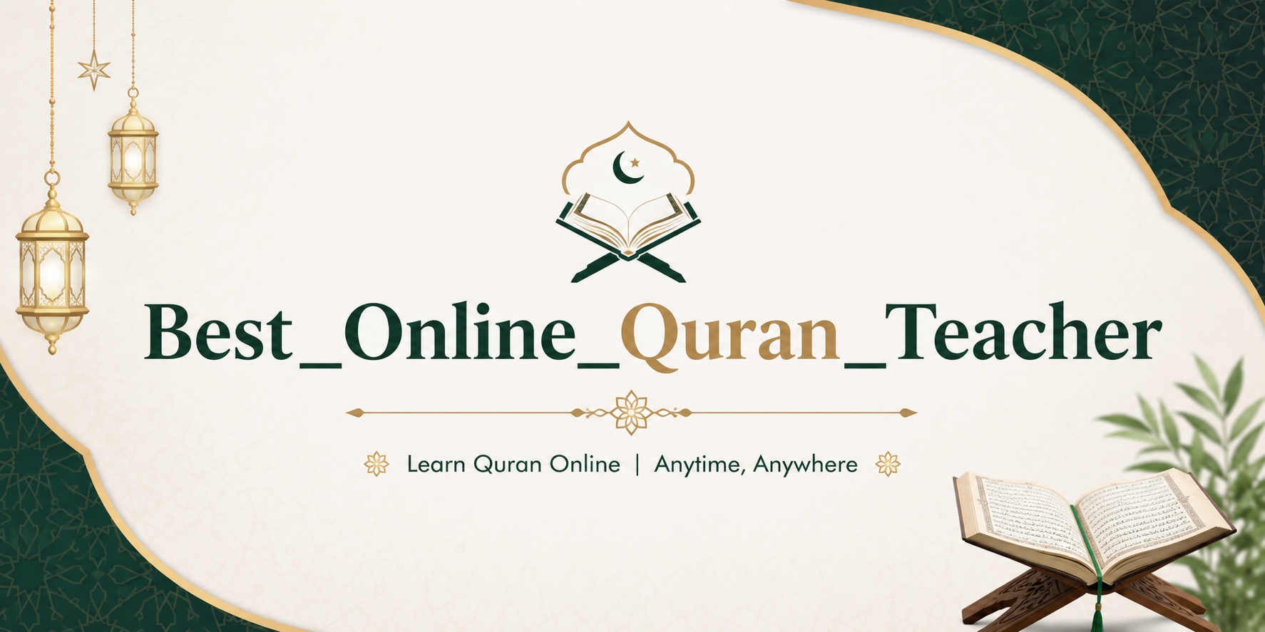 Hands holding the Quran during a guided online recitation lesson.